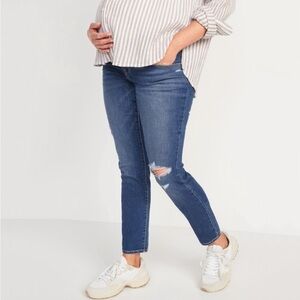 NWT Old Navy Maternity Front Low Panel Pop Icon Skinny Ripped Jeans